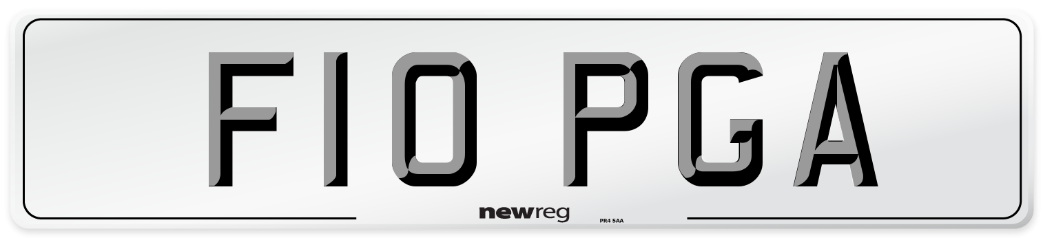 F10 PGA Number Plate from New Reg